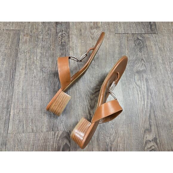 Brighton Lucia Brown Low Heel Sandals Leather Shoes Size 6.5M - Picture 6 of 8